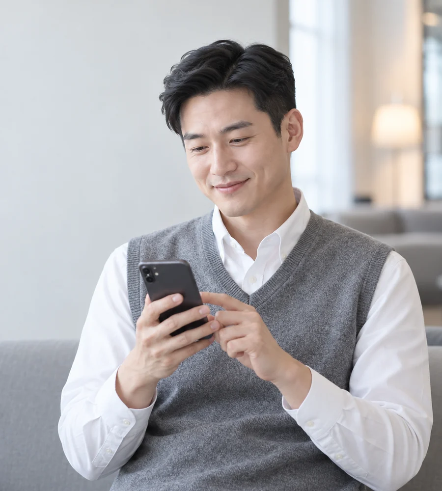 울산 개인돈 상담을 휴대전화로 안내받는 고객
